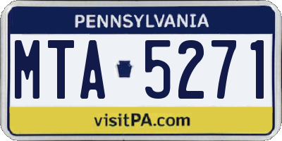 PA license plate MTA5271
