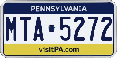 PA license plate MTA5272