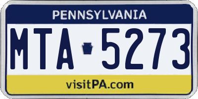 PA license plate MTA5273