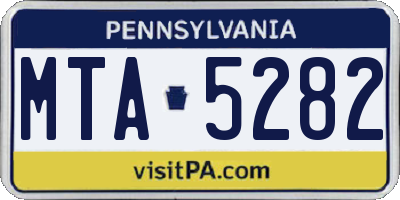PA license plate MTA5282