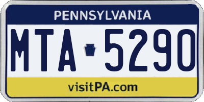PA license plate MTA5290