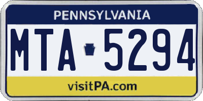 PA license plate MTA5294