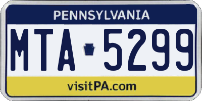PA license plate MTA5299