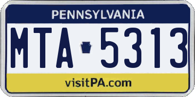 PA license plate MTA5313
