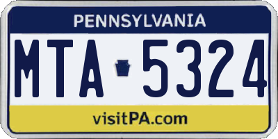 PA license plate MTA5324