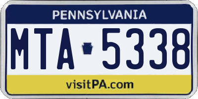 PA license plate MTA5338