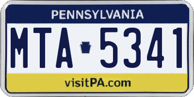 PA license plate MTA5341