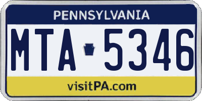 PA license plate MTA5346