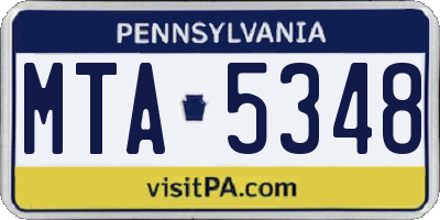 PA license plate MTA5348