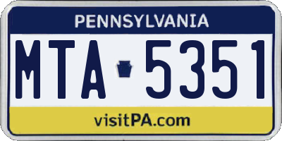 PA license plate MTA5351