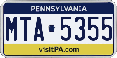 PA license plate MTA5355