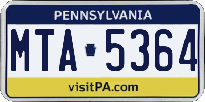 PA license plate MTA5364