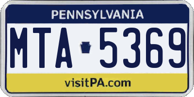 PA license plate MTA5369