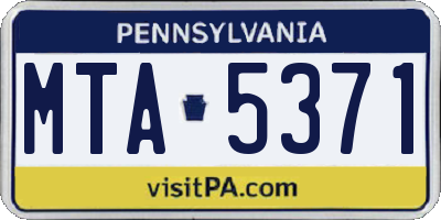PA license plate MTA5371