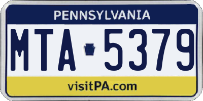 PA license plate MTA5379