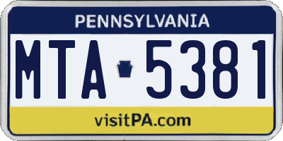 PA license plate MTA5381