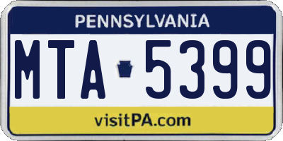 PA license plate MTA5399