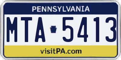PA license plate MTA5413