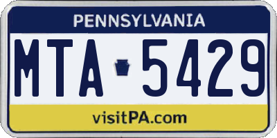 PA license plate MTA5429