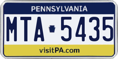 PA license plate MTA5435