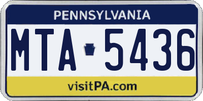 PA license plate MTA5436