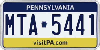 PA license plate MTA5441