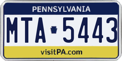 PA license plate MTA5443