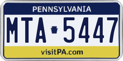 PA license plate MTA5447
