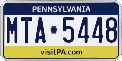 PA license plate MTA5448