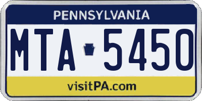 PA license plate MTA5450