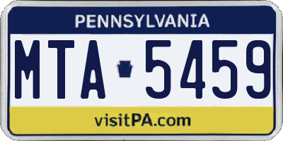 PA license plate MTA5459