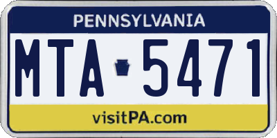 PA license plate MTA5471