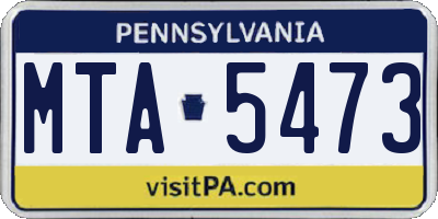 PA license plate MTA5473