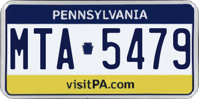 PA license plate MTA5479