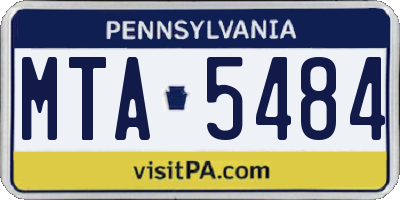 PA license plate MTA5484