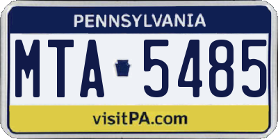 PA license plate MTA5485