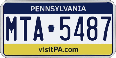 PA license plate MTA5487