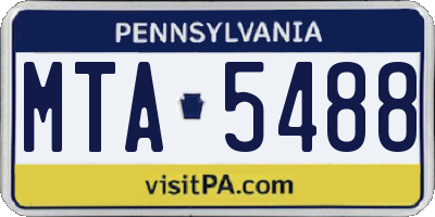 PA license plate MTA5488