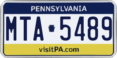PA license plate MTA5489