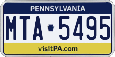 PA license plate MTA5495
