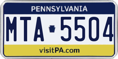 PA license plate MTA5504