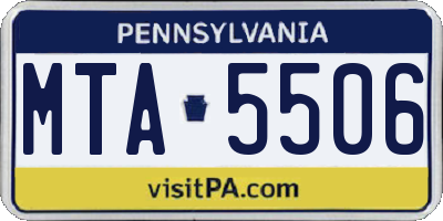 PA license plate MTA5506