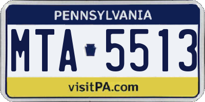 PA license plate MTA5513