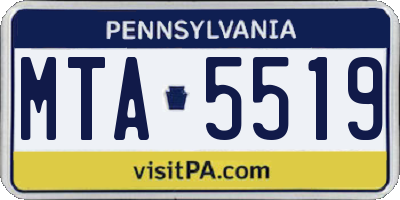 PA license plate MTA5519