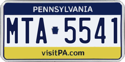 PA license plate MTA5541