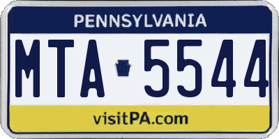 PA license plate MTA5544