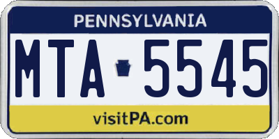 PA license plate MTA5545