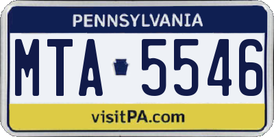 PA license plate MTA5546