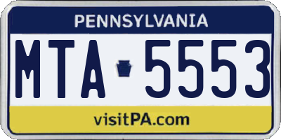 PA license plate MTA5553