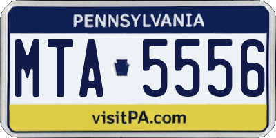 PA license plate MTA5556